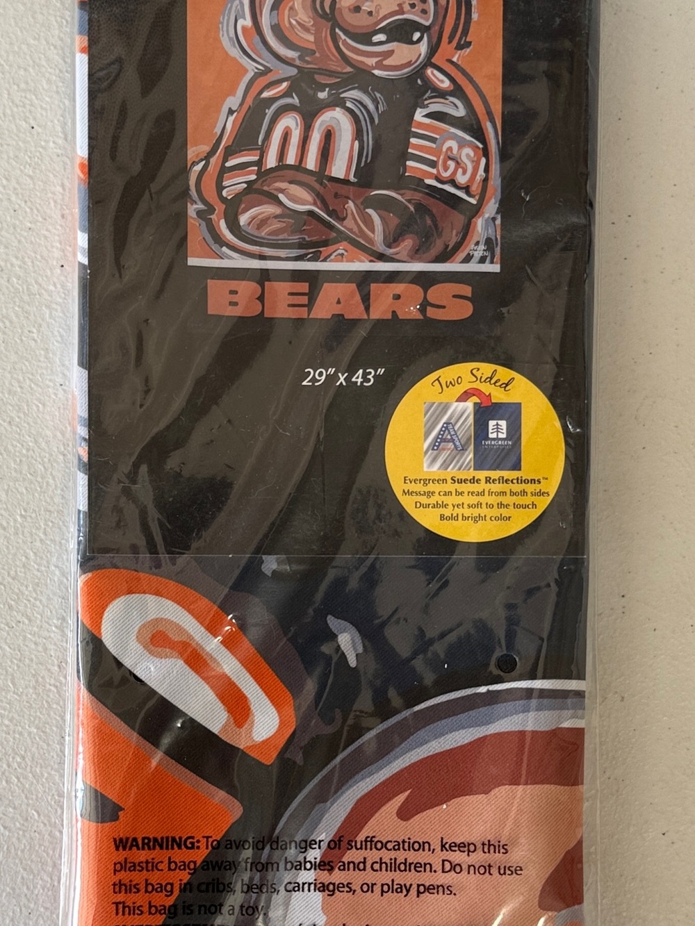NFL Chicago Bears Black and Orange Wall Banner